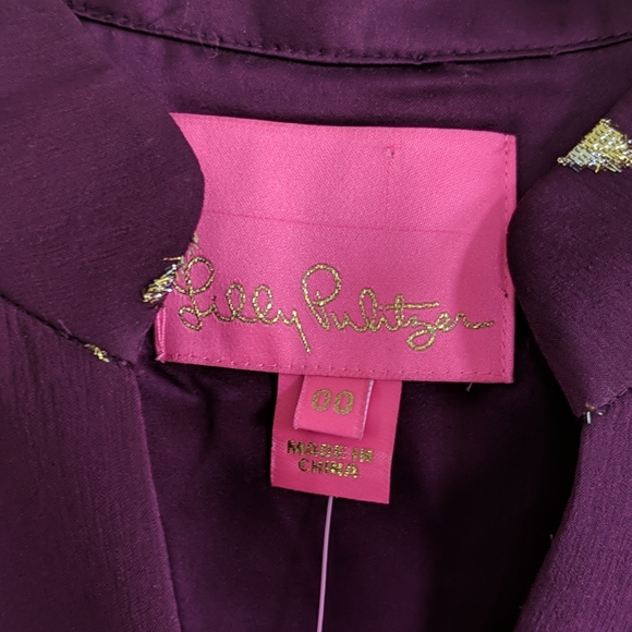 NWT Lilly Pulitzer Metallic Diamond Clip Dress 0 - Picture 3 of 4